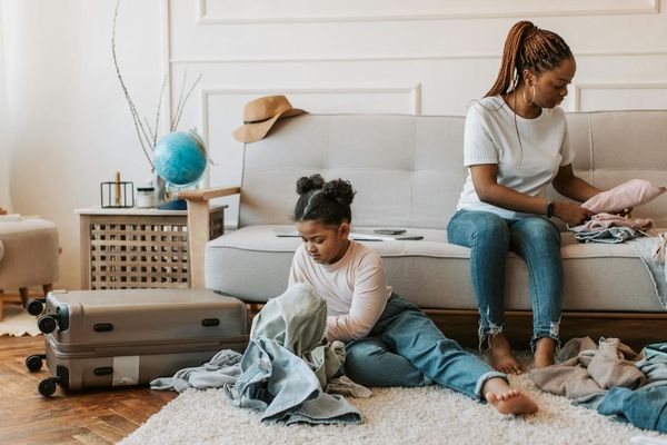 Family packing for vacation