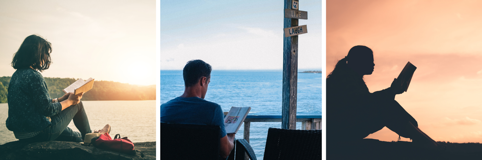 People reading our recommended books on vacation.